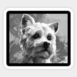 Yorkshire Terrier Dad Black and White Sticker